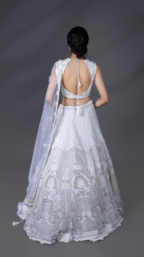 White Bridal Lehenga With Dupatta